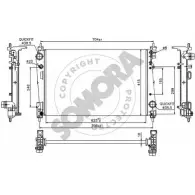 Радиатор охлаждения двигателя SOMORA UJRWF IP 013040C B2VGFNN Fiat Punto (199) 3 Фургон 1.3 D Multijet 95 л.с. 2009 – 2025