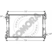 Радиатор охлаждения двигателя SOMORA 4QWNQVT 081640 Fiat Punto (199) 3 Фургон 0.9 Twinair Turbo 86 л.с. 2012 – 2025 NAG8 F