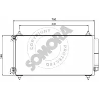 Радиатор кондиционера SOMORA 085260G EV6DN6F Citroen C8 1 (EA, EB) Минивэн 2.2 HDi 170 л.с. 2006 – 2025 0P 5B1Q