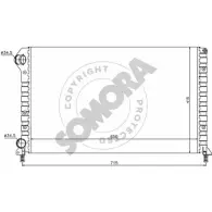 Радиатор охлаждения двигателя SOMORA H DBAZ 088044 KAN9G Fiat Doblo