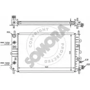Радиатор охлаждения двигателя SOMORA 1R8G KI Ford Orion 3 (EA, GAL) 1990 – 1996 DYQH4G 093142A