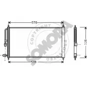 Радиатор кондиционера SOMORA 126160 W5L GDNR T2B56 Honda Prelude 4 (BB1, 2, 3) Купе 2.2 i 16V Vtec (BB1) 185 л.с. 1993 – 1996