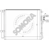 Радиатор кондиционера SOMORA 135360 CWWA3 OJ M3BZF Hyundai Santa Fe (CM) 2 Кроссовер 2.2 CRDi 197 л.с. 2009 – 2012