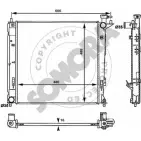 Радиатор охлаждения двигателя SOMORA 8N1N8 JV B0WO9 Hyundai ix35 (LM, EL) 1 Кроссовер 2.0 CRDi 136 л.с. 2010 – 2025 136640