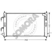 Радиатор охлаждения двигателя SOMORA 182440B ONE0JBD Mitsubishi Lancer 10 (CXA) Хэтчбек LQ3UL 6
