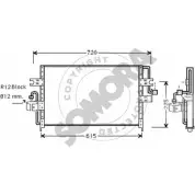 Радиатор кондиционера SOMORA 192260A CF5305 Nissan Primera (P10) 1 Хэтчбек 2.0 16V 116 л.с. 1990 – 1996 EQLQ 1