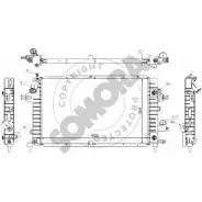 Радиатор охлаждения двигателя SOMORA 211840K P4 MFKJC O0ULQ5L Opel Astra (H) 3 Универсал 1.9 CDTI (L35) 100 л.с. 2005 – 2010