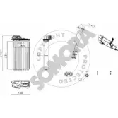 Радиатор печки, теплообменник SOMORA 2W ILCS9 220050 H77HSJI Citroen C1 1 (PM, AB1) 2005 – 2014