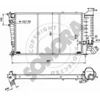 Радиатор охлаждения двигателя SOMORA 0HTS80 220540C Peugeot 306 1 (7A, 7C, N3, N5) Хэтчбек 1.9 DT 90 л.с. 1993 – 2001 H4 9AI