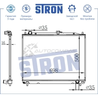 Радиатор двигателя MITSUBISHI (MONTERO III, PAJERO IV, PAJERO SPORT I, PAJERO SPORT II, SUPER GREAT) STRON 1441224084 HNKL 5 STR0007 - Изображение 3