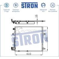 Радиатор кондиционера MERCEDES (G-CLASS I, GL I, ML II, R-CLASS I) STRON 1441224398 0FT6D T STC0015 - Изображение 3