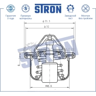 Термостат FIAT (SEDICI), SUZUKI (GRAND VITARA II, GRAND VITARA III, IGNIS I, IGNIS III, JIMNY III, KIZASHI, LIANA I, SWIFT III, SWIFT IV, SX4 I, SX4 II, VITARA I, WAGON R) STRON STT0044 1441224522 PFOXF 3 - Изображение 4