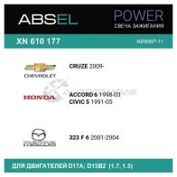 Свеча зажигания ABSEL 1441305395 XN610177 XDYYDN 4 - Изображение 3