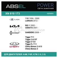 Свеча зажигания ABSEL 1441307543 4XN YCL XN610173 - Изображение 3