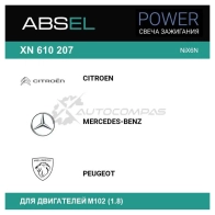 Свеча зажигания ABSEL XN6102074 9LM EA 1441308370 - Изображение 3