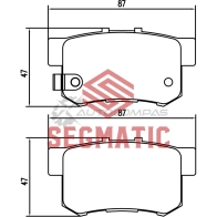 Тормозные колодки дисковые задние honda civic 1 8 2005-2012 suzuki sx4 1 6 2009- suzuki sx4 1 6 2007- SEGMATIC 1441281231 SGBP2575 878P P
