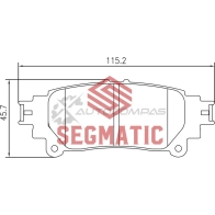 Тормозные колодки дисковые задние lexus rx 3 5 2008-2015 lexus rx 3 5 2008-2012 lexus rx 2 7 2008-2015 SEGMATIC SGBP2619 4EW 1X 1441281247