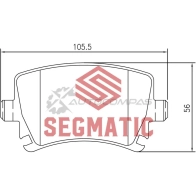 Тормозные колодки дисковые задние skoda octavia 1 6 2004-2013 skoda octavia 1 6 2008-2013 volkswagen tiguan 2 0 2007- SEGMATIC SGBP2559 1V SP3 1441281266