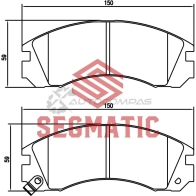 Тормозные колодки дисковые передние mitsubishi outlander 2 0 2012- mitsubishi outlander 2 4 2006-2012 mitsubishi outlander 2 4 2007-2012 SEGMATIC BNBV GRW SGBP2571 1441281351