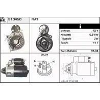 Стартер EDR 910450 LOFH0 Fiat Tempra (159) 2 Седан 1.6 (159AS. 159AT) 69 л.с. 1990 – 1996 A2 JOVU