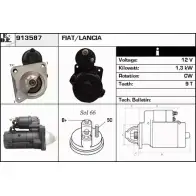 Стартер EDR 2660 O14 913587 LBZUY2 Fiat Palio (178) 1 Универсал 1.6 16V 103 л.с. 2001 – 2024