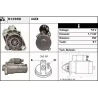 Стартер EDR 913886 BCQ 3H2 ZP4XPK Audi A8 (D3) 2 Седан 4.2 Quattro 335 л.с. 2002 – 2010