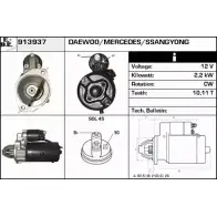 Стартер EDR D6OGVW 913937 SsangYong Rexton (Y200) 1 Кроссовер 2.9 TD 120 л.с. 2002 – 2025 S MJTMA