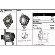 Генератор EDR CKEJ Q 933406 FET8M Fiat Palio (178) 1 Универсал 1.7 TD 70 л.с. 1996 – 2001