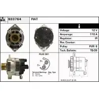 Генератор EDR 5CW QWDB 933764 BG9QE Peugeot Boxer 2 (230P) Автобус 2.8 HDI 128 л.с. 2000 – 2002