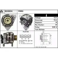 Генератор EDR E7 Q0B7A Ford Escort 7 (FA, GAL, ABL) Хэтчбек 933834 S4VTJ2