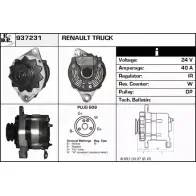 Генератор EDR 93J25L8 937231 Volvo V60 1 (155) Универсал 2.0 D3 / D4 163 л.с. 2010 – 2014 C PAFE