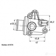 Термостат WAHLER 4029783011450 411576.87D Mercedes Vaneo (414) 1 Минивэн 1.9 4100 125 л.с. 2002 – 2005 UNGMZA 5