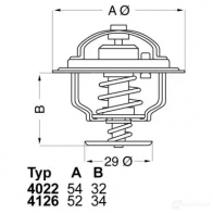 Термостат WAHLER K 1M2X 4029783002229 Nissan Terrano (R20) 2 Кроссовер 2.7 TD 4WD 101 л.с. 1993 – 2002 4022.82D