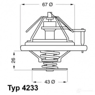 Термостат WAHLER Audi 100 (C4) 4 Универсал 4.2 S4 V8 Quattro 280 л.с. 1992 – 1994 4029783003592 TKAMET X 4233.84D