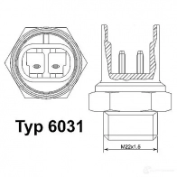 Датчик вентилятора радиатора WAHLER 4029783005480 6031.100D YL3 BU 865614