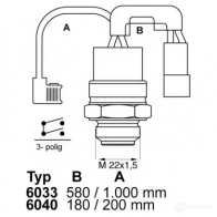 Датчик вентилятора радиатора WAHLER 6040.88 865631 4029783004704 6ZA 1Z5