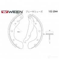 Тормозные колодки барабанные WEEN 3254709 8718247968534 1522044 9 QK4I49 - Изображение 2