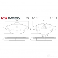 Тормозные колодки дисковые WEEN 23403 1511316 3253415 2 3402 - Изображение 3