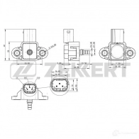 Датчик абсолютного давления ZEKKERT Volkswagen Crafter (2F, 30, 50) 1 Грузовик SE-1043 ADM RFE