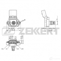 Датчик абсолютного давления ZEKKERT Audi A5 (8TA) 1 Спортбек 3.0 Tdi Quattro 218 л.с. 2015 – 2017 5Z TVXC SE-1035