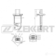 Расходомер воздуха ZEKKERT Ford B-Max 1 (CB2, JK) Минивэн 1.6 Duratorq TDCi 95 л.с. 2012 – наст. время SE-1009 Q 49Z3