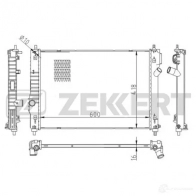 Радиатор охлаждения двигателя ZEKKERT MK-1554 GYERZ L Chevrolet Aveo (T250) 1 Хэтчбек 1.2 LPG 84 л.с. 2008 – 2025