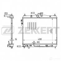 Радиатор охлаждения двигателя ZEKKERT 2 RJ94R5 MK-1173 Hyundai Getz (TB) 1 Хэтчбек 1.3 i 82 л.с. 2002 – 2004