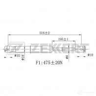 Амортизатор багажника ZEKKERT GF-2479 1440204136 R73R DXU