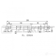 Амортизатор багажника ZEKKERT 1440204354 GF-2144 6D1 KIP