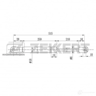 Амортизатор капота ZEKKERT 1275161849 GF-1339 NI5 AXYP