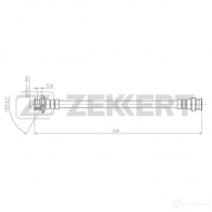 Тормозной шланг ZEKKERT R 5YPEQ9 Chevrolet Aveo (T250) 1 Седан 1.2 75 л.с. 2008 – наст. время BS-9458