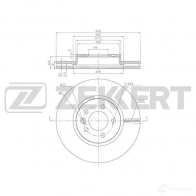 Тормозной диск ZEKKERT Z MLAF1 Volkswagen Amarok (2H) 1 2010 – 2020 BS-6480