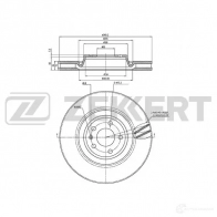 Тормозной диск ZEKKERT BS-6463 2G PPQ Audi A5 (F5A) 2 Спортбек 45 TDI quattro 231 л.с. 2018 – наст. время