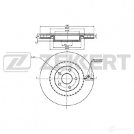 Тормозной диск ZEKKERT BS-6362 1440205122 HKS9 V